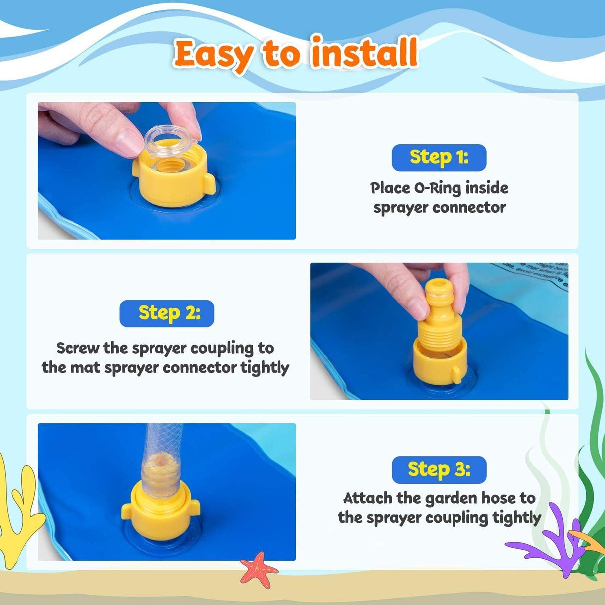 68" Sprinkler Pad Splash Play Mat for Kids | Wading Pool | Inflatable Water Toys | Kid's Pool