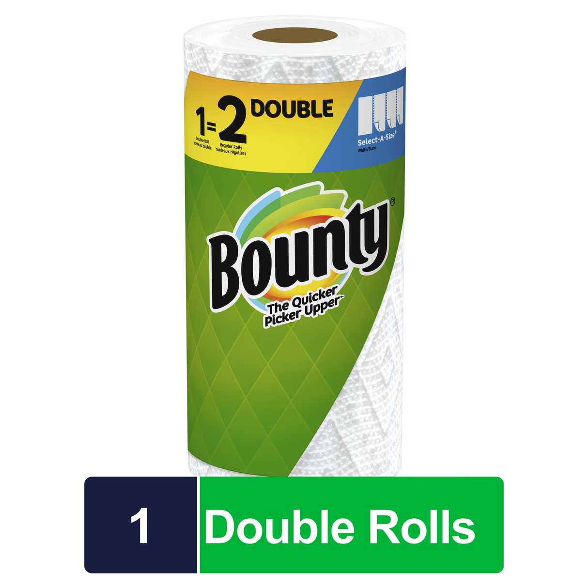 Bounty Select-A-Size Paper Towels, 1 Double Roll - 2X More Absorbent, Quick Cleanup