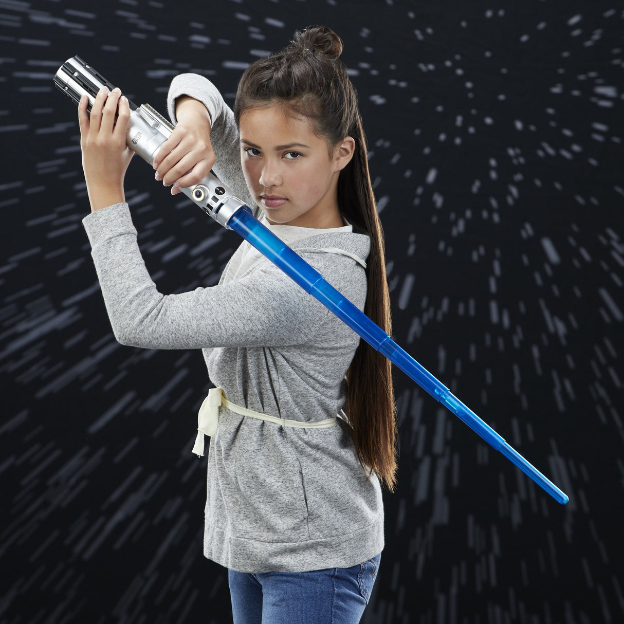 Star Wars Rey Electronic Blue Lightsaber Toy for Ages 6 and Up with Lights, Sounds, and Phrases Plus Access to Training Videos