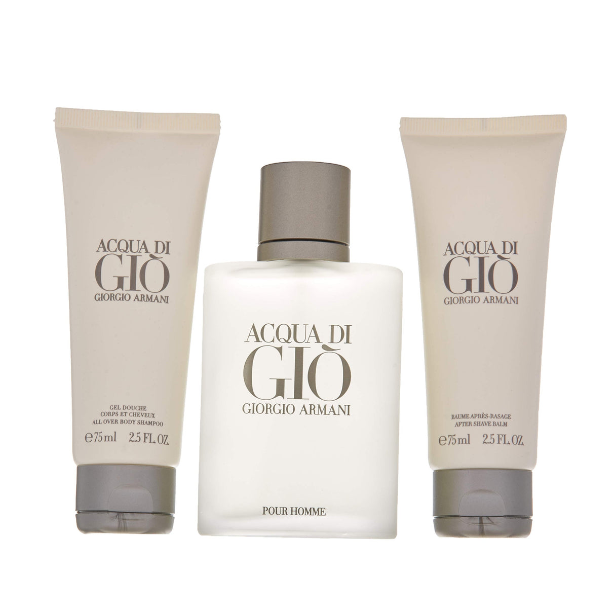 ACQUA DI GIO 3 PCS SET FOR MEN: 3.4 EAU DE TOILETTE SPRAY + 2.5 SHOWER GEL + 2.5 AFTERSHAVE BALM