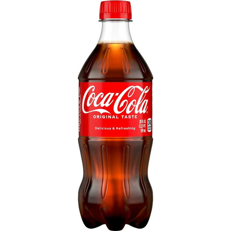 Coca-Cola Original Taste Soda Soft Drink, 20 Fl Oz Bottle, Classic Refreshment