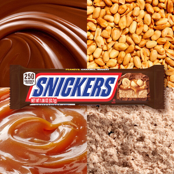 Snickers Full Size Chocolate Bar, 1.86 oz - Packed with Peanuts, Chewy Caramel, & Nougat