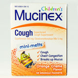 Mucinex Mini-Melts Expectorant Granules, Multi-Symptom Cold/Chest Congestion Relief, Orange or Cherry Flavor (2-Count or 4-Count Packets)