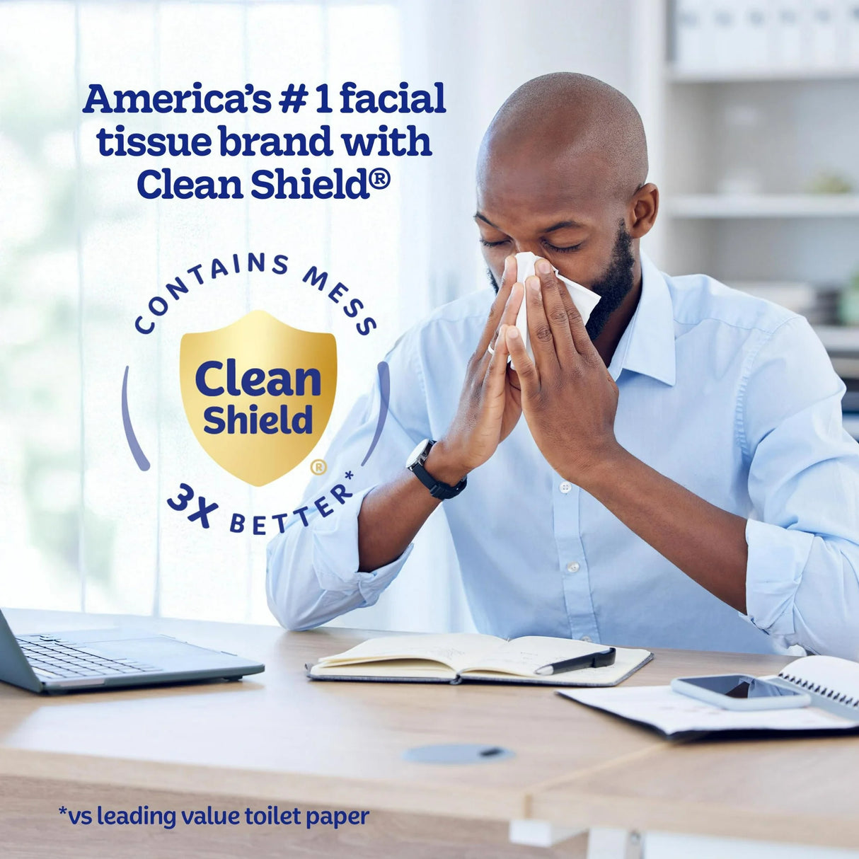 Kleenex Trusted Care 2-Ply Facial Tissues, 1 Flat Box, 160 Tissues per Box - Soft, Strong, & Absorbent