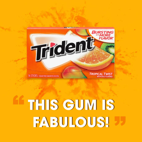 Trident Sugar-Free Gum, 14-Piece Pack (Assorted Popular Flavors), Fights Cavities & Freshens Breath