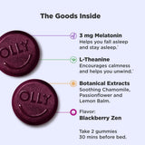 OLLY Sleep Gummy Supplements, Blackberry Zen Flavor, 10 Count Pouch - 3mg Melatonin, L-Theanine & Chamomile