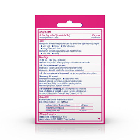 Benadryl Allergy Ultratabs Go-Packs, Diphenhydramine HCl 25mg, 4 Count Travel Size - Fast Relief from Allergies & Cold