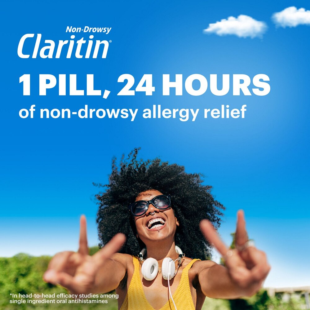 Claritin 24HR Non-Drowsy Allergy Relief Tablets, Loratadine 10mg, 5 Count Pack - Multi-Symptom Rel