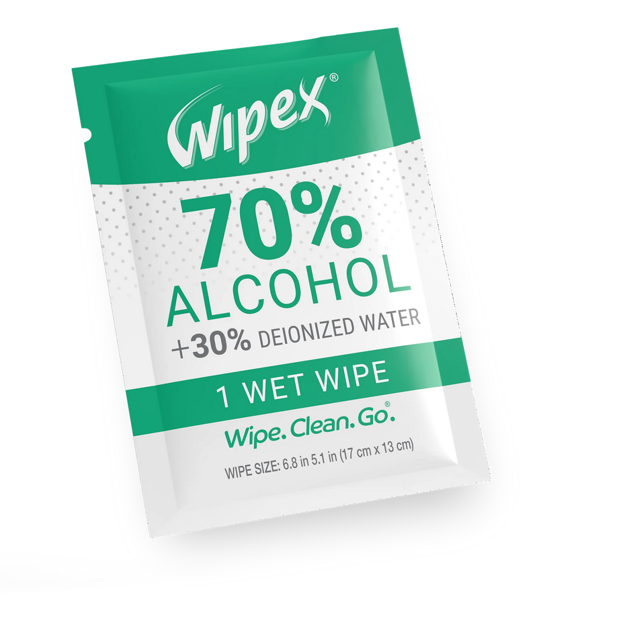Wipex 70% Isopropyl Alcohol (IPA) All-Purpose Cleaner Wipes, Individually Wrapped Single Sachets - Travel/On-the-Go Use