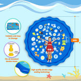 68" Sprinkler Pad Splash Play Mat for Kids | Wading Pool | Inflatable Water Toys | Kid's Pool