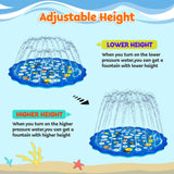 68" Sprinkler Pad Splash Play Mat for Kids | Wading Pool | Inflatable Water Toys | Kid's Pool