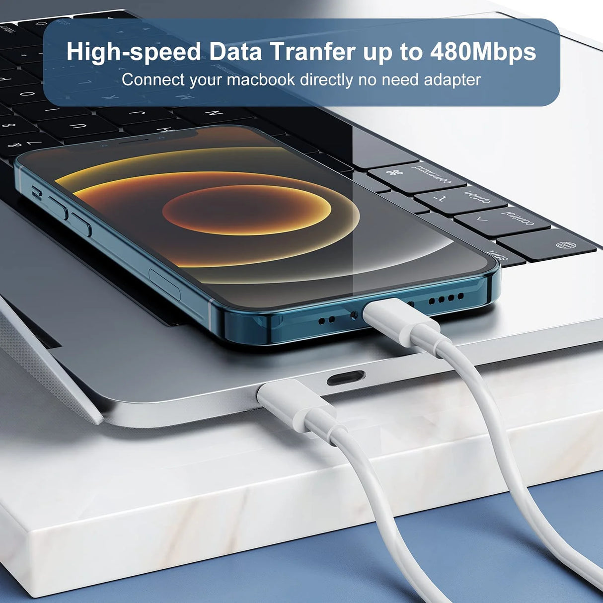 USB-C to Lightning Charging Cable 2 Pack (Apple Compatible)