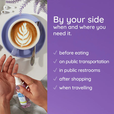 Wet Ones Hydrating Hand Sanitizer Spray, Lavender Scent, Travel Size (1.95 fl oz) - Kills 99.9% of Germs