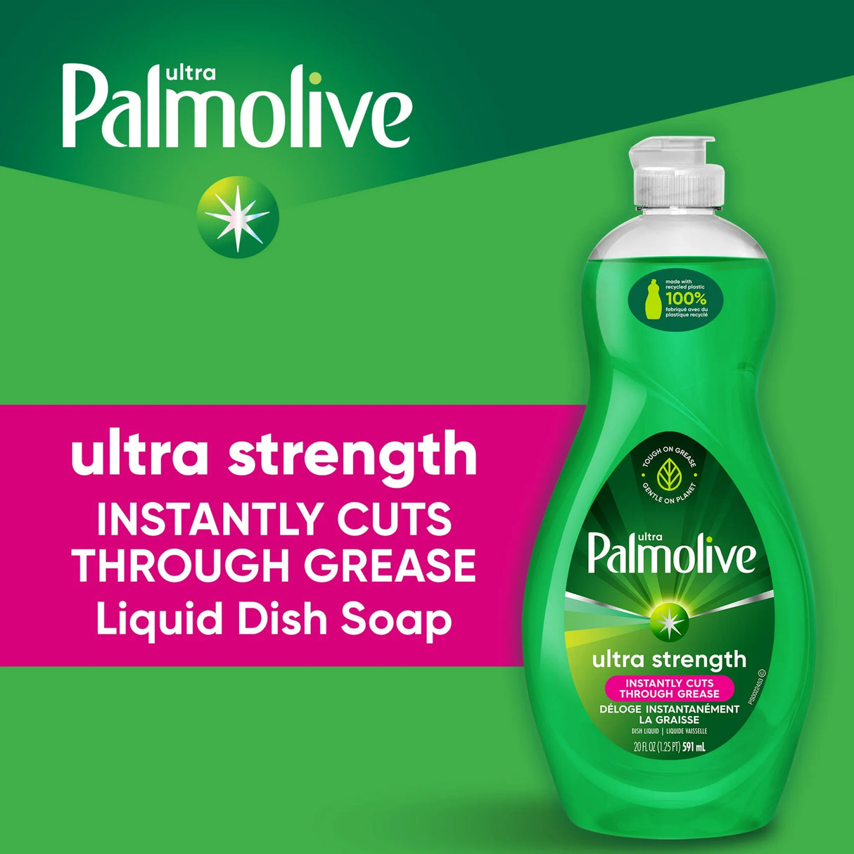 Palmolive Ultra Strength Concentrated Liquid Dish Soap, 20 fl oz Bottle - Fights Grease, Tough on Stains