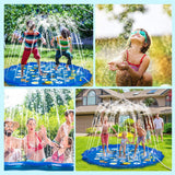 68" Sprinkler Pad Splash Play Mat for Kids | Wading Pool | Inflatable Water Toys | Kid's Pool