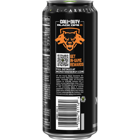 Monster Energy Original Green, Energy Drink with Caffeine, Taurine, & B Vitamins, 16 Fl Oz Can