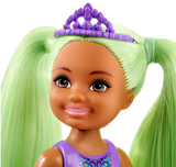 Barbie Dreamtopia Chelsea Sprite Doll, 7-inch, with Green Hair Wearing Fashion and Accessories, Multi (GJJ95)
