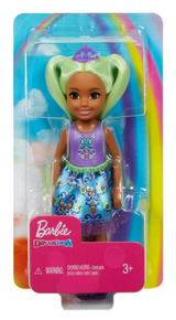 Barbie Dreamtopia Chelsea Sprite Doll, 7-inch, with Green Hair Wearing Fashion and Accessories, Multi (GJJ95)