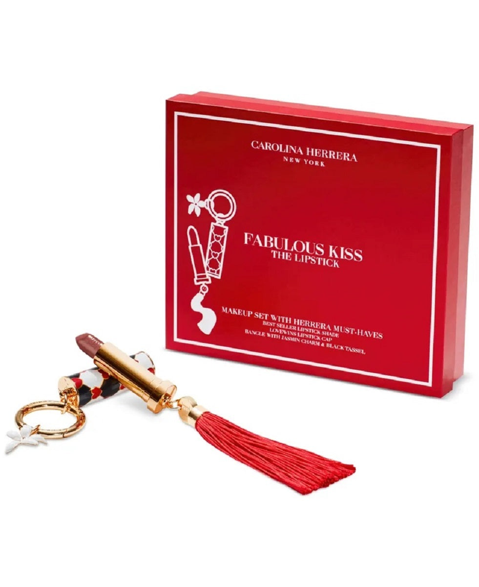 CAROLINA HERRERA 2 PC MAKEUP SET FOR WOMEN: FABULOUS KISS LIPSTICK + JASMIN CHARM