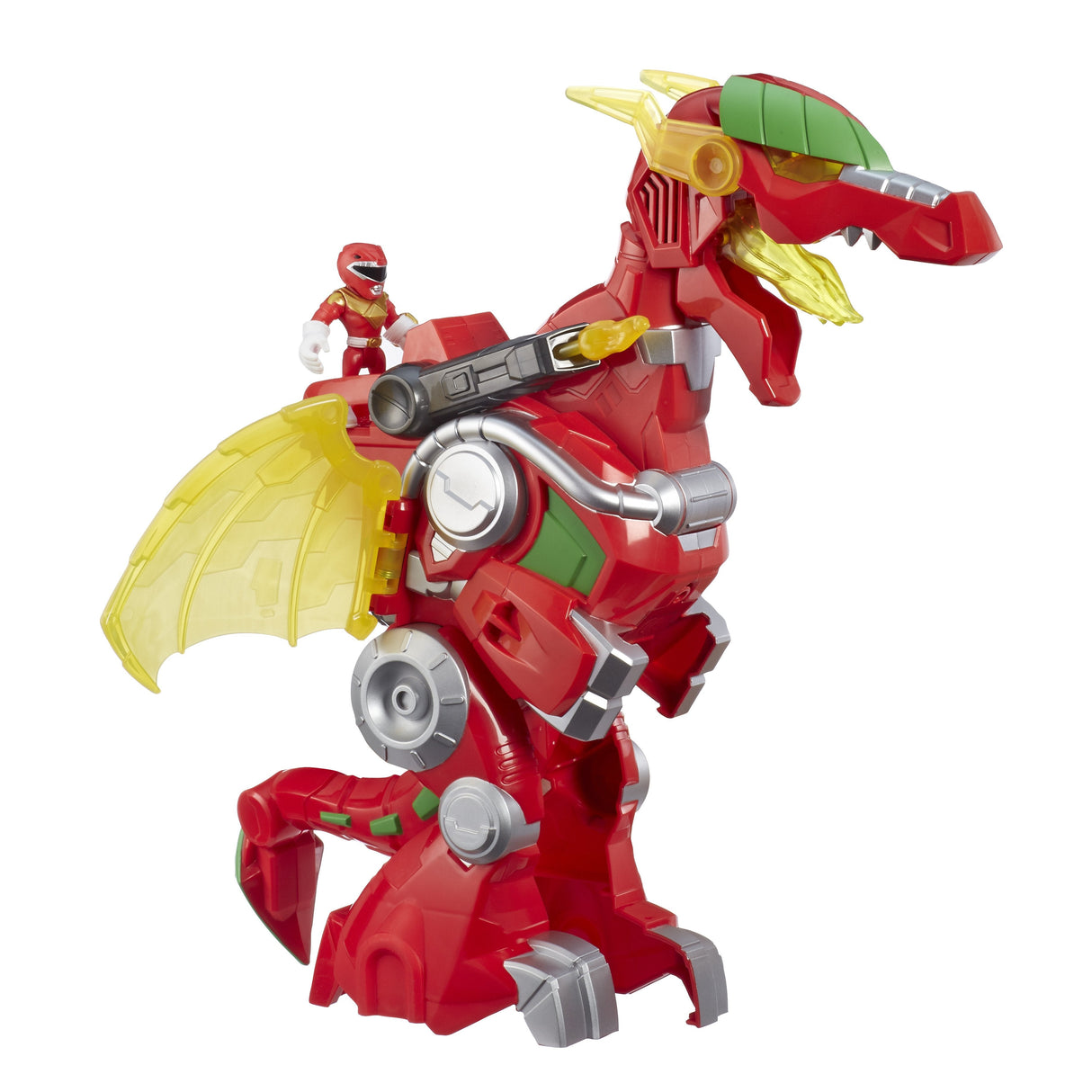 Playskool Heroes Power Rangers Red Ranger and Dragon Thunderzord, 3-inch action figure, 14-inch Zord, Lights and Sounds, Collectible Toys for Kids Ages 3 and Up