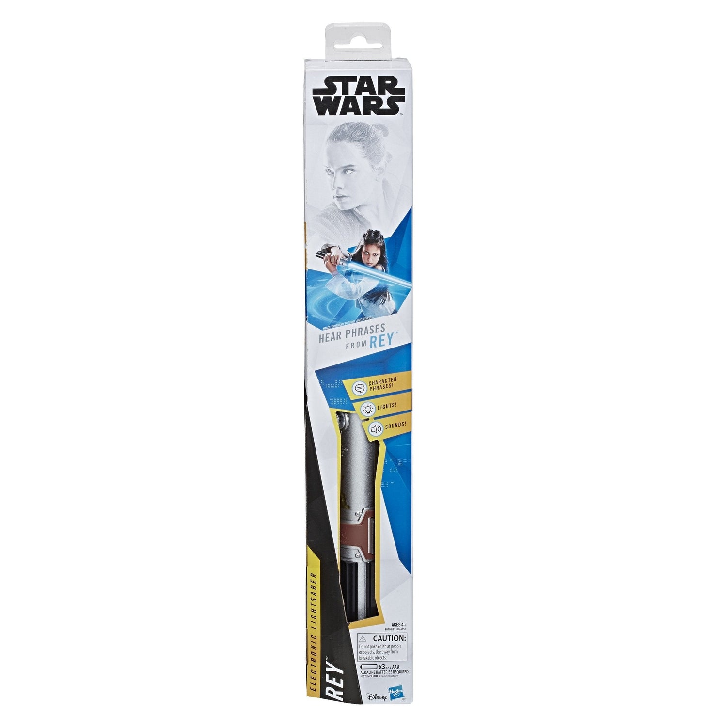 Star Wars Rey Electronic Blue Lightsaber Toy for Ages 6 and Up with Lights, Sounds, and Phrases Plus Access to Training Videos