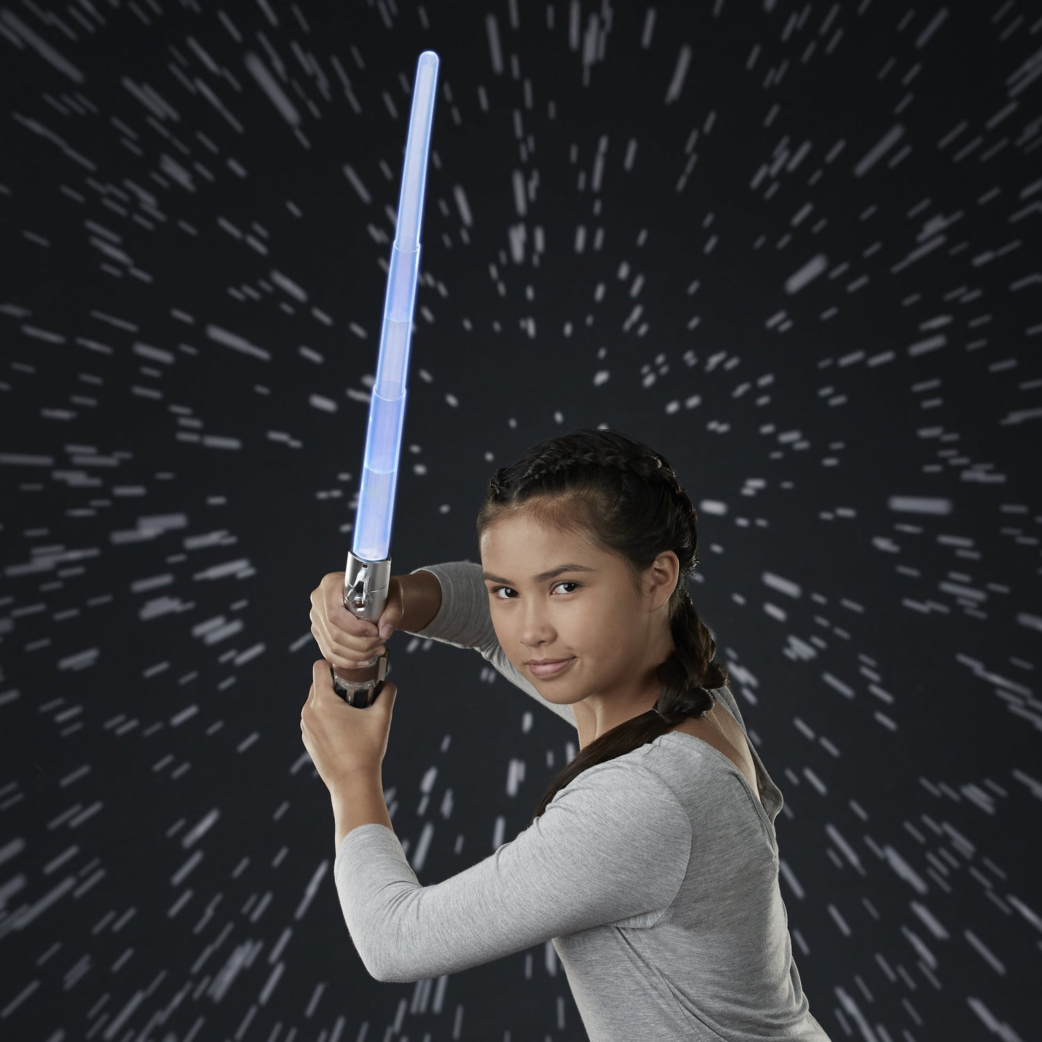 Star Wars Rey Electronic Blue Lightsaber Toy for Ages 6 and Up with Lights, Sounds, and Phrases Plus Access to Training Videos