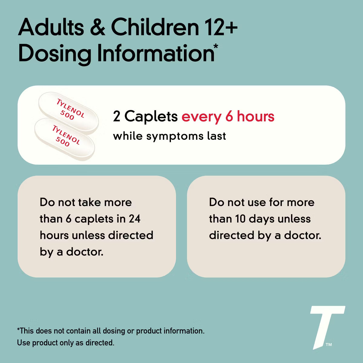 Tylenol Extra Strength Pain Reliever & Fever Reducer Caplets, Acetaminophen (500mg), 10 Count