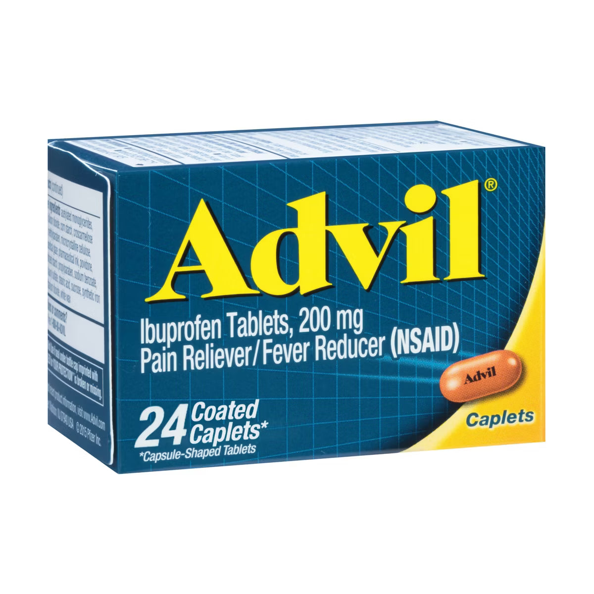 Advil NSAID Pain Reliever & Fever Reducer Caplets, Ibuprofen (200mg), 24 Count Bottle