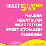 Pepto-Bismol Chewable Tablets, Original Flavor (Pink Bismuth), 12 Count Pack - 5 Symptom Digestive Relief