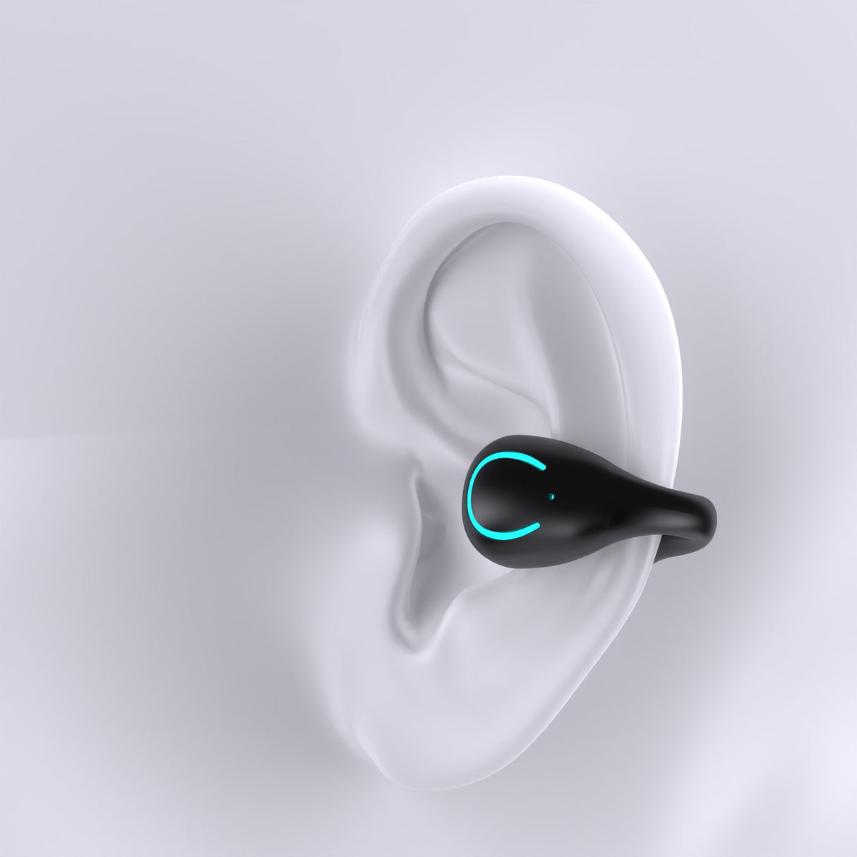 LED Power Display Ear Clip Sports Earphones - ENC Noise Reduction, IPX7 Waterproof, Low Latency