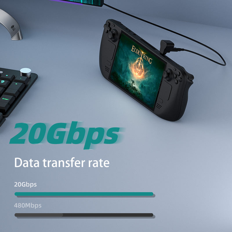 Convenient Connect 2-in-1 USB-C Male to USB-A/USB-C Female Adapter - 100W/20Gbps Fast Data, 8K Audio/Video Converter