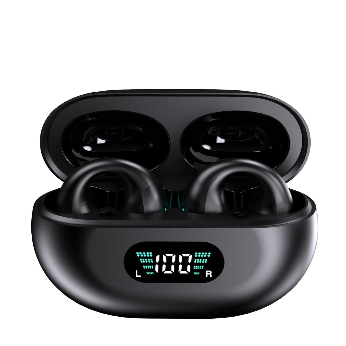 LED Power Display Ear Clip Sports Earphones - ENC Noise Reduction, IPX7 Waterproof, Low Latency