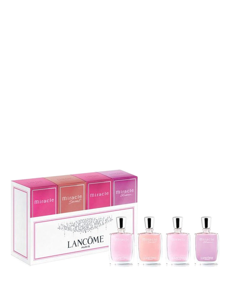 LANCOME MIRACLE 4 PCS MINI SET FOR WOMEN: 2 X MIRACLE 0.17 OZ EAU DE PARFUM + MIRACLE SECRET 0.17 OZ EAU DE PARFUM + MIRACLE BLOSSOM 0.17 OZ EAU DE PARFUM