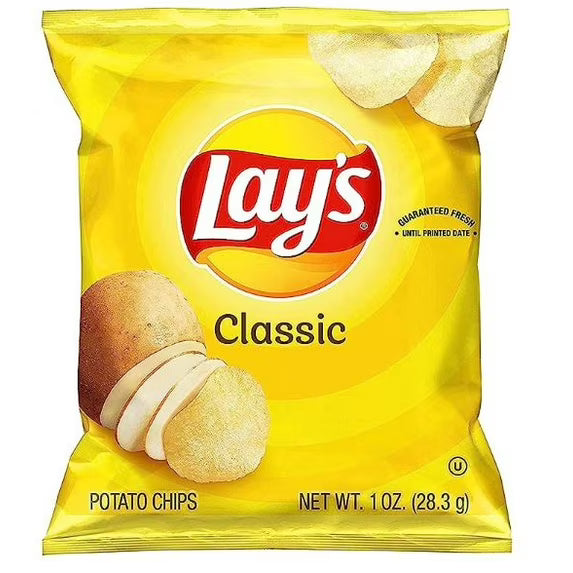 Lay’s Classic Potato Chips, Small Single-Serve Bag, 1 oz