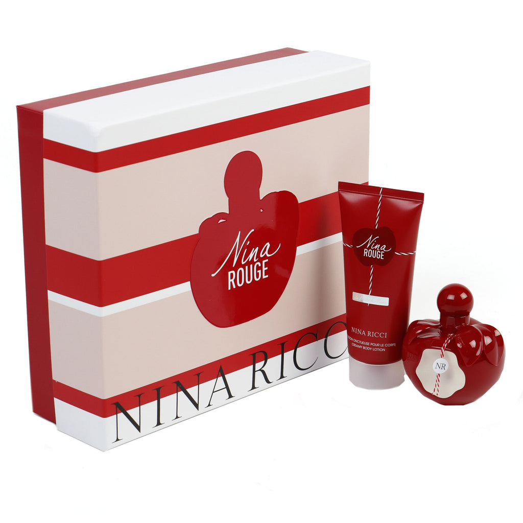 NINA RICCI NINA ROUGE 2 PCS SET FOR WOMEN: 2.7 EAU DE TOILETTE SPRAY + 3.4 BODY LOTION