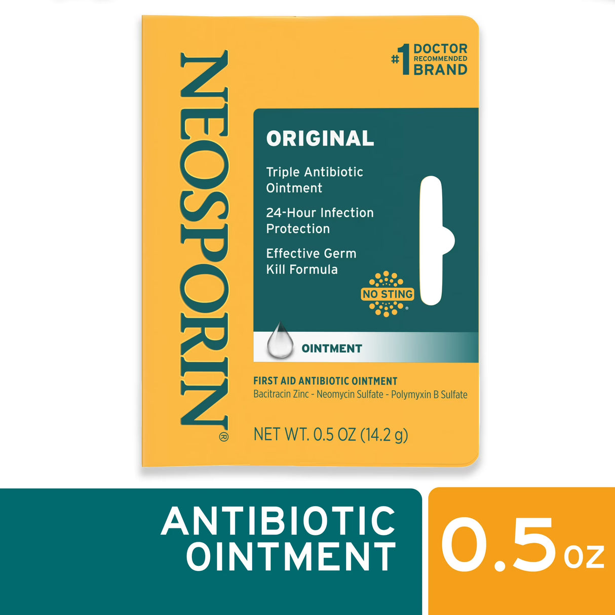 Neosporin Original Antibiotic Ointment, Travel Size 0.5 oz Tube - First Aid Wound Care & Infection Protection