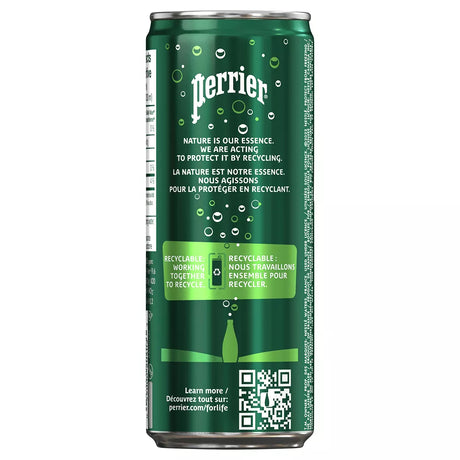 Perrier Sparkling Natural Mineral Water, 330 mL Slim Cans, Carbonated with Unique Bubbles