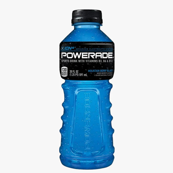 Powerade Mountain Berry Blast Electrolyte Sports Drink, Enhanced with ION4 System & B Vitamins, 20 Fl Oz Bottle