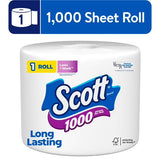 Scott 1000 Sheets Per Roll Bath Tissue, 1-Roll Pack - Long-Lasting & Septic Safe