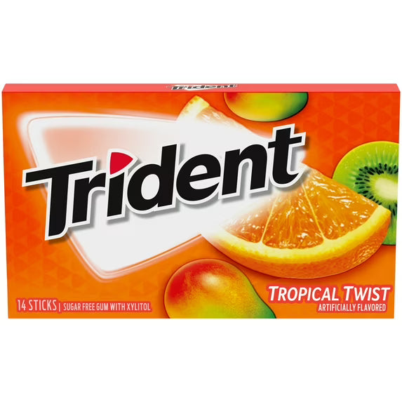 Trident Sugar-Free Gum, 14-Piece Pack (Assorted Popular Flavors), Fights Cavities & Freshens Breath
