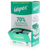 Wipex 70% Isopropyl Alcohol (IPA) All-Purpose Cleaner Wipes, Individually Wrapped Single Sachets - Travel/On-the-Go Use