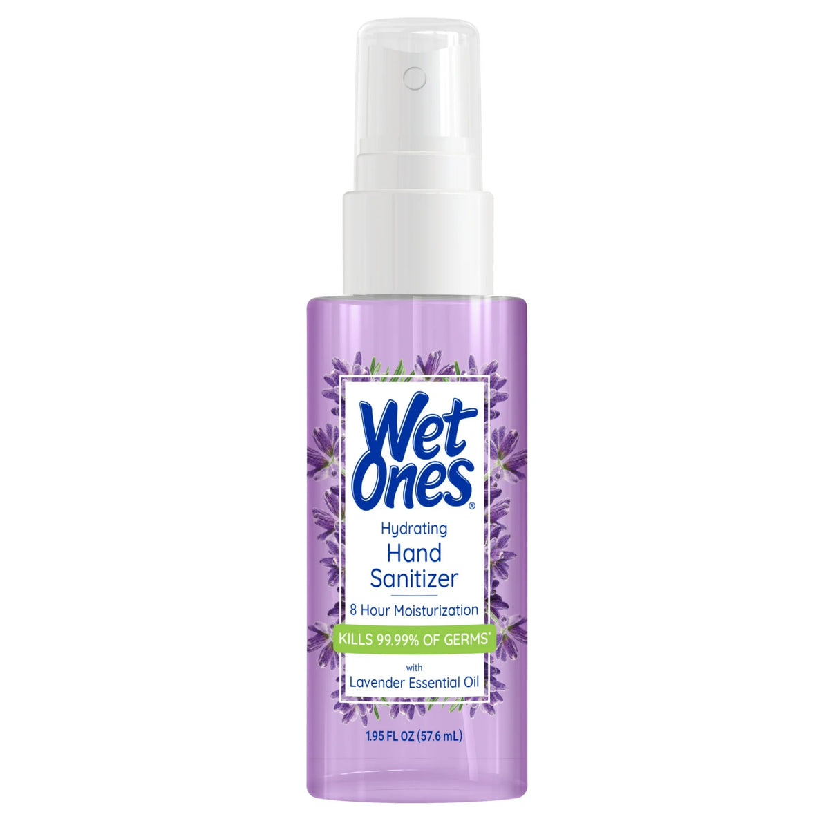 Wet Ones Hydrating Hand Sanitizer Spray, Lavender Scent, Travel Size (1.95 fl oz) - Kills 99.9% of Germs