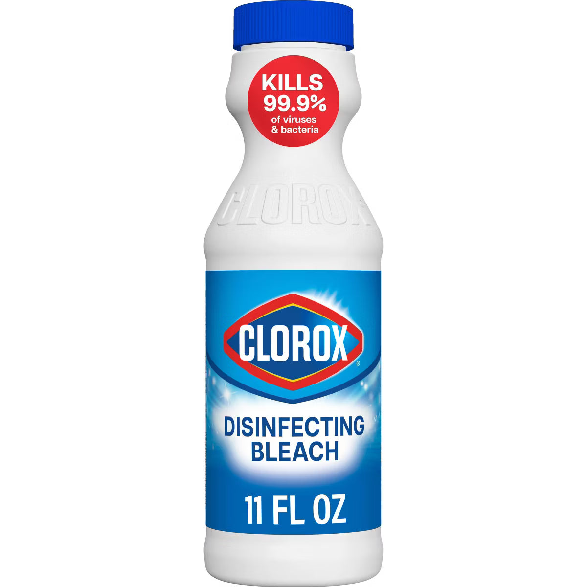 Clorox Concentrated Regular Disinfecting Bleach, 11 fl oz Bottle - Cleans, Whitens, and Kills 99.9% of Germs