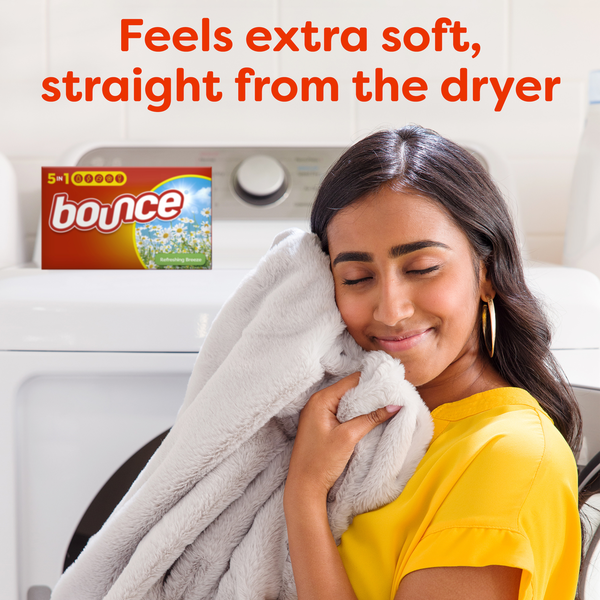 Bounce Fresh Linen Scent Dryer Sheets, 40-Count Box - Controls Static & Softens Fabrics
