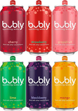 Bubly Sparkling Water, Zero Calories, Zero Sugar, Naturally Flavored, 12 Fl Oz Cans