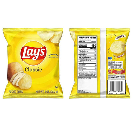Lay’s Classic Potato Chips, Small Single-Serve Bag, 1 oz