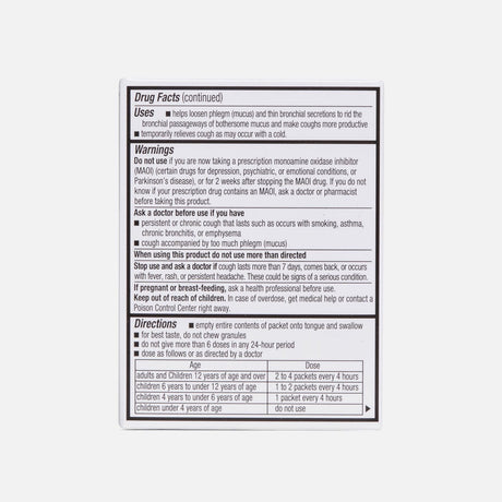 Mucinex Mini-Melts Expectorant Granules, Multi-Symptom Cold/Chest Congestion Relief, Orange or Cherry Flavor (2-Count or 4-Count Packets)