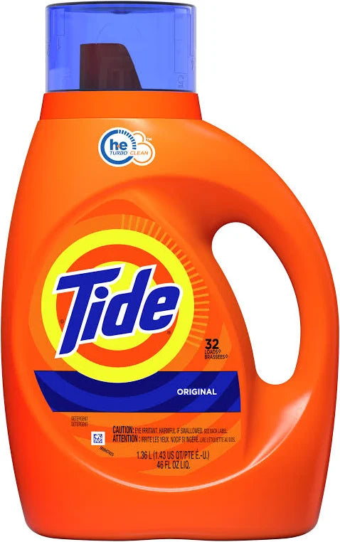 Tide Original Scent Liquid Laundry Detergent, 46 fl oz Jug (Up to 32 Loads), Powerful Stain Remover